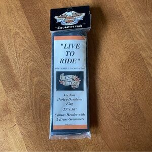 Harley-Davidson “LIVE TO RIDE” Flag with Brass Grommets - NEW